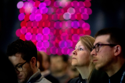 Visitors of ACUD listening to talks