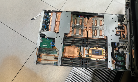 Rack showing new gpu's in Snellius