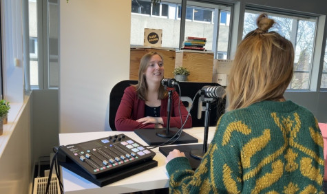 podcast recording with Sophia Gelpke and Sanne Koenen