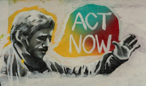 Graffiti met de tekst act now
