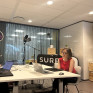 podcast recording in the SURFstudio with Sanne Koenen and Karin Wessel