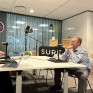 podcastopname in de SURFstudio met Sanne Koenen en Bert Hubert