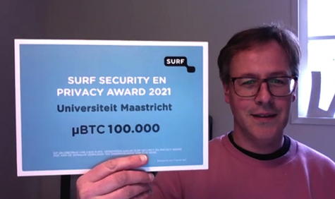 Michiel Borgers winnaar SURF Security en Privacy Award 2021