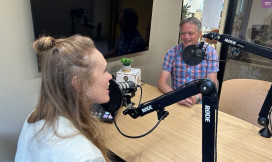 podcastopname in de SURFstudio met Sanne Koenen en Corno Vromans