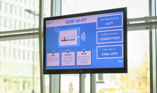 Scherm met wifi inlog eduroam