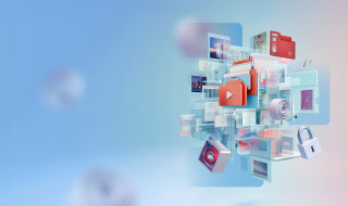 Illustratie van een verzameling cloud computing elementen