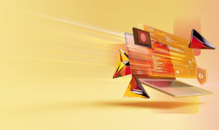 Illustratie van beveiligde laptop