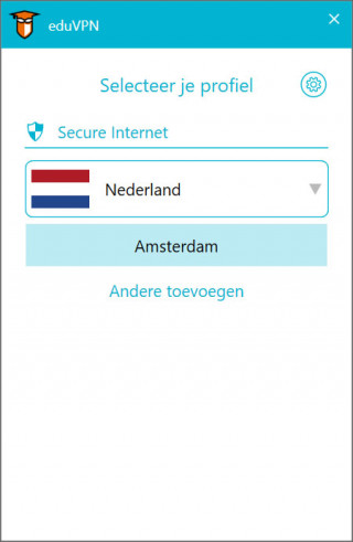 Selecteer je locatie op eduVPN