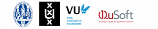 Leiden University, University of Amsterdam, VU University, QuSoft logos