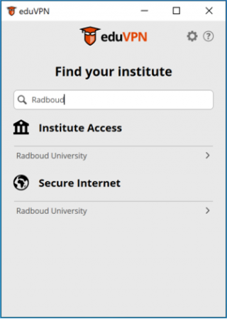 eduvp scherm Find Your Institute