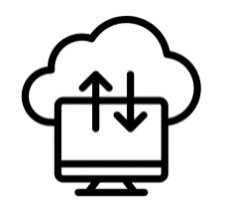 icoon computer wolk