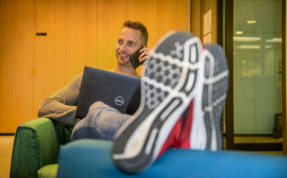 Pieter aan het werk