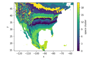 Example of aggregated (clustered) green vawe over North America