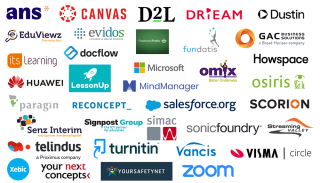 Logo's van de partners van de SURF Onderwijsdagen 2022