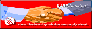 Kop van de website van SURFdiensten in 1996