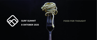 Banner SURF Summit 9 oktober 2025. Thema: food for thought