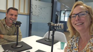podcastopname met Estella Griffioen en Huib Langenberg