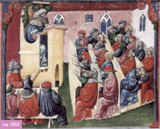College aan de universiteit van bologna ca. 1350