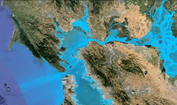 Sattelietfoto van de baai van San Francisco