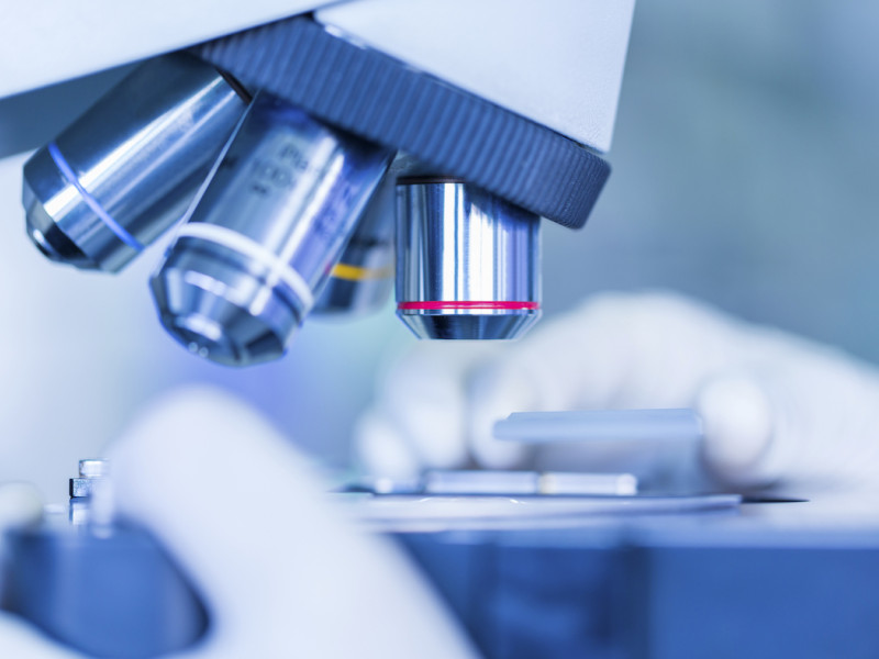 Close up van microscoop