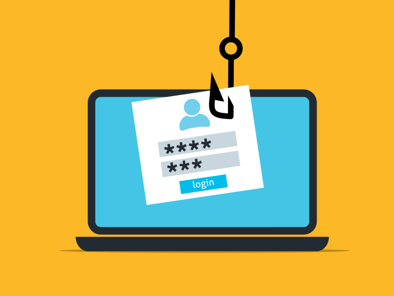 Illustratie van een laptop waarop persoongegevens met een haak worden weggehaald