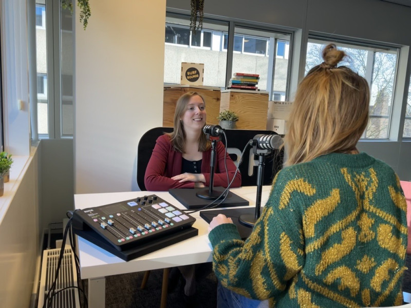 podcast recording with Sophia Gelpke and Sanne Koenen