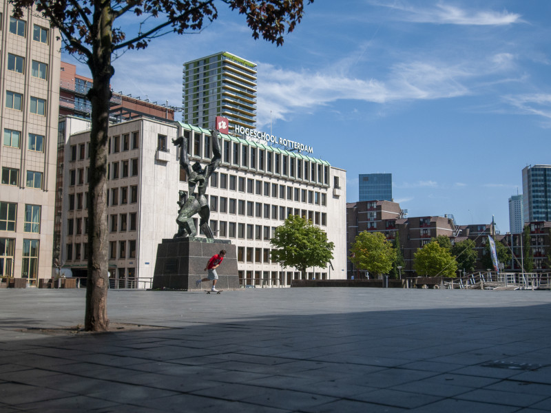 Buitenaanzicht van locatie Wijnhaven van de hogeschool Rotterdam