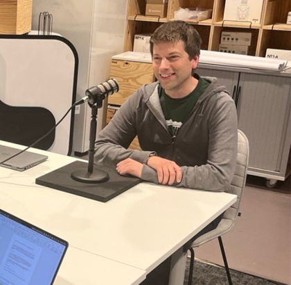 podcastopname in de SURFstudio met Niels Weijers en Joeri de Ruiter