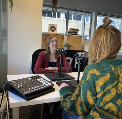 podcast recording with Sophia Gelpke and Sanne Koenen